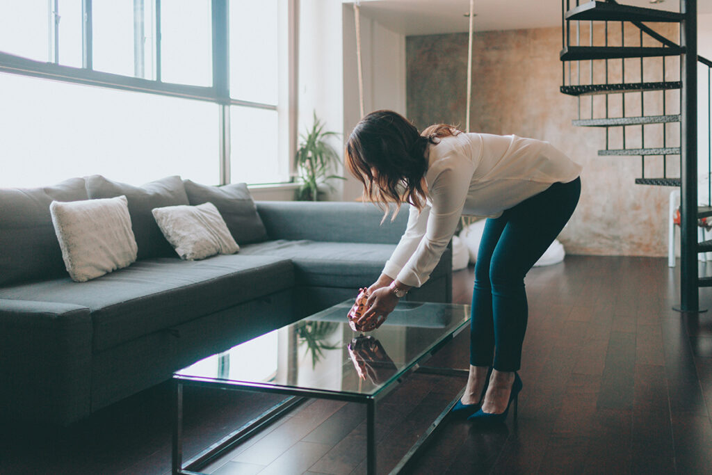 woman staging a house for sale