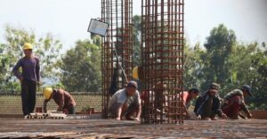 men working on a construction site