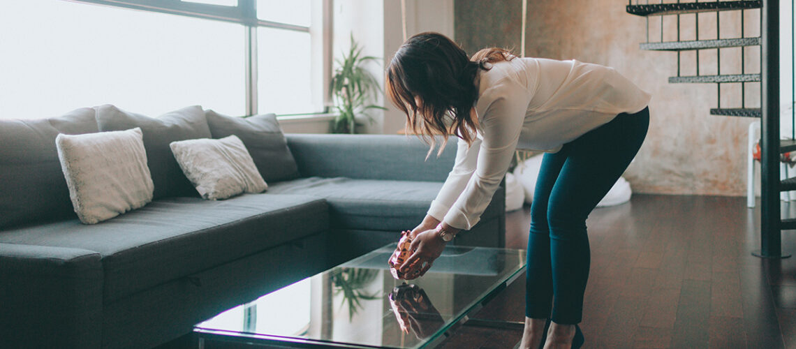 woman staging a house for sale